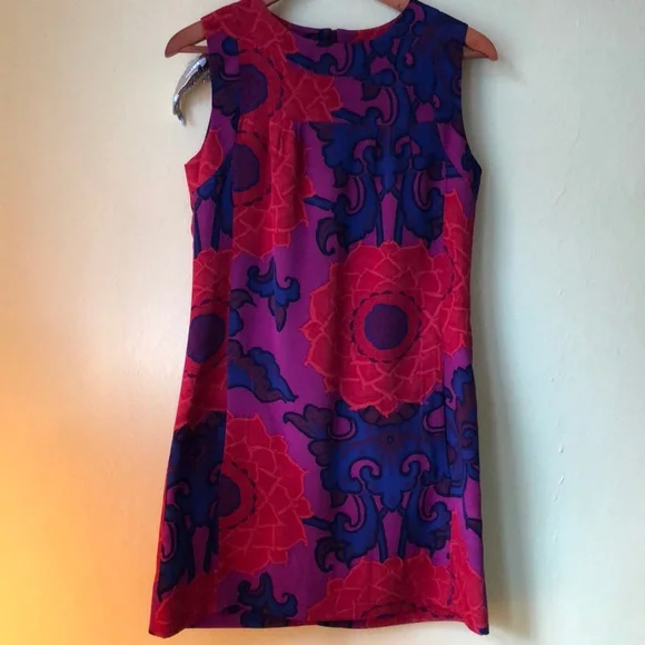 biba silk dress Biba Silky Printed Dress With Pockets Size 34 NWT